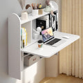 White Wall‑Mounted Folding Desk with Storage