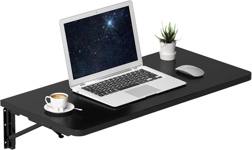 Black Heavy‑Duty Wall‑Mounted Folding Desk