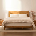 Queen Rubberwood Floating Platform Bed Frame