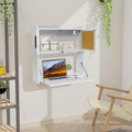 Wall‑Mounted Folding Desk with Light & Storage