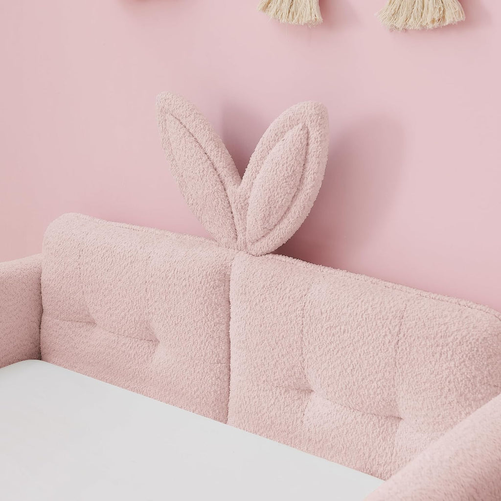 Pink Twin Upholstered Platform Bed Frame