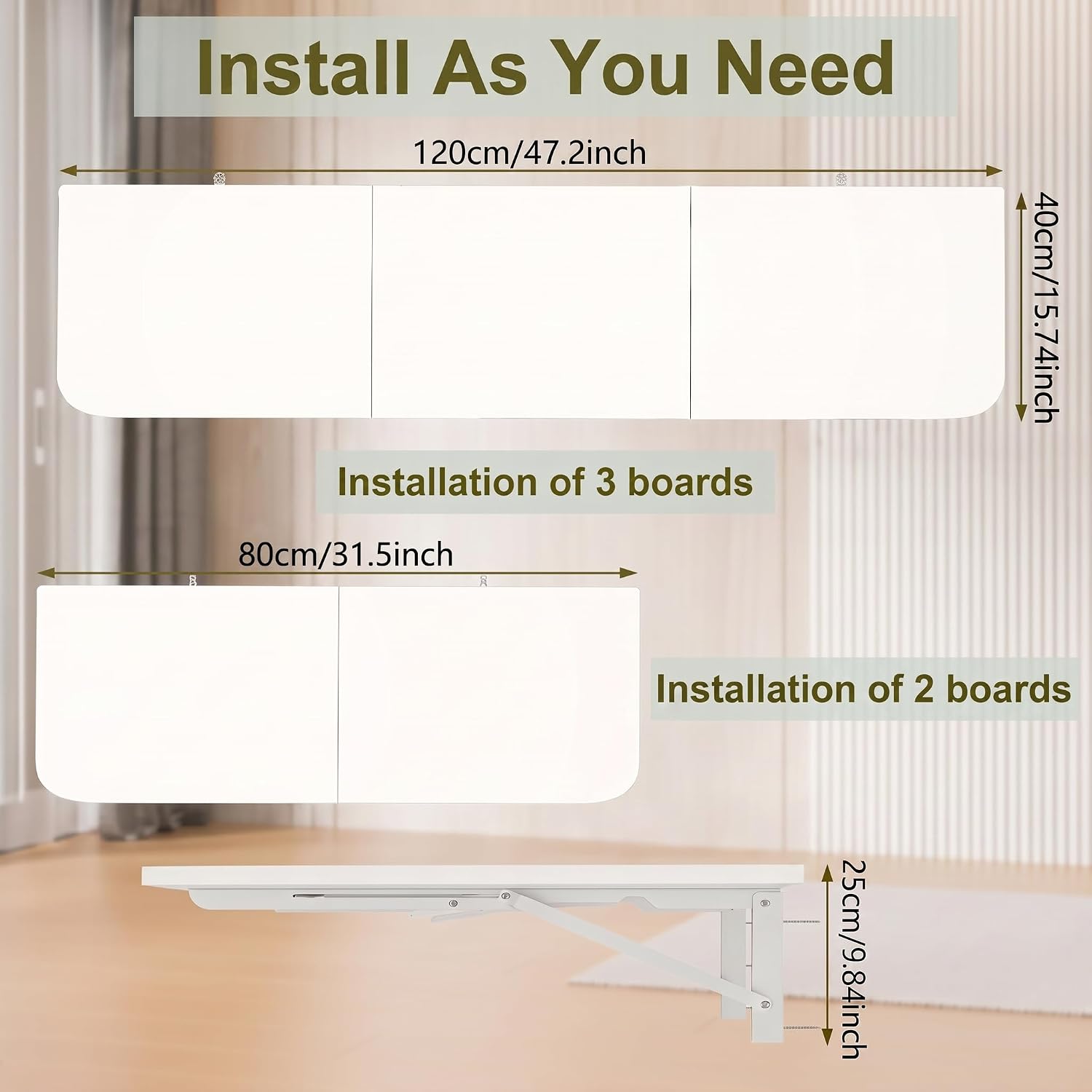 Heavy‑Duty Wall Mounted Folding Floating Desk