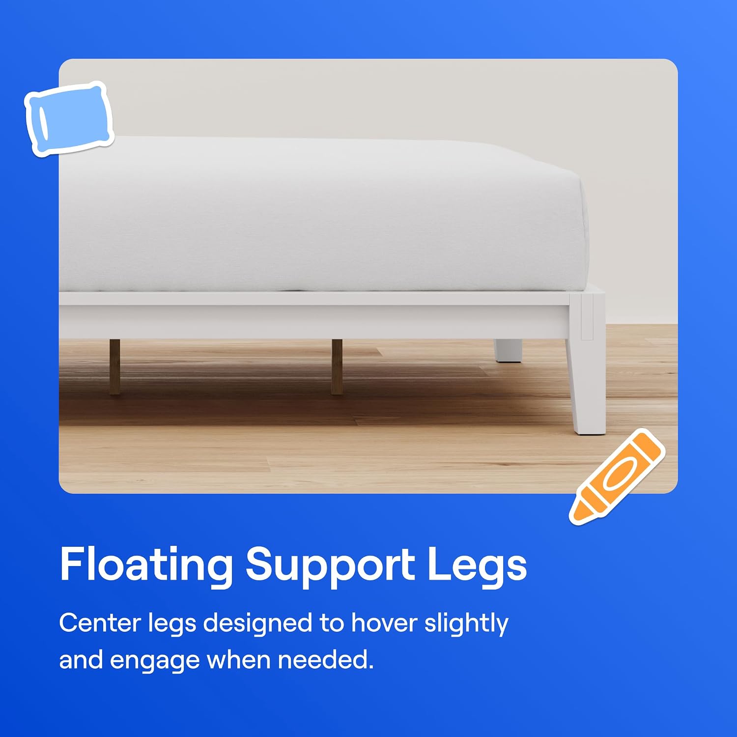 White Kids Twin Bamboo Platform Bed Frame