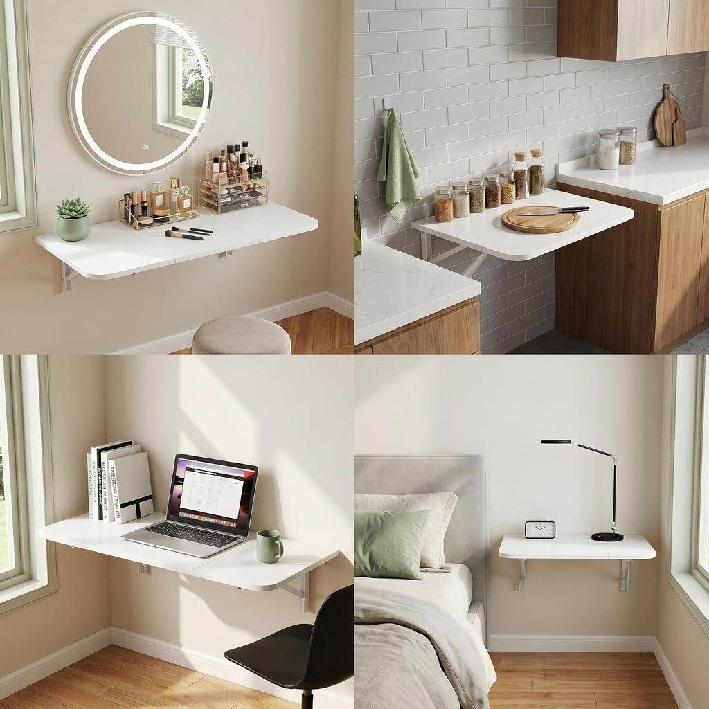 Heavy‑Duty Wall Mounted Folding Floating Desk
