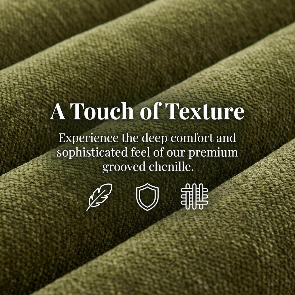 Green Chenille Upholstered Accent Bench
