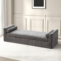 Gray Chenille Oversized Chaise Lounge Bench