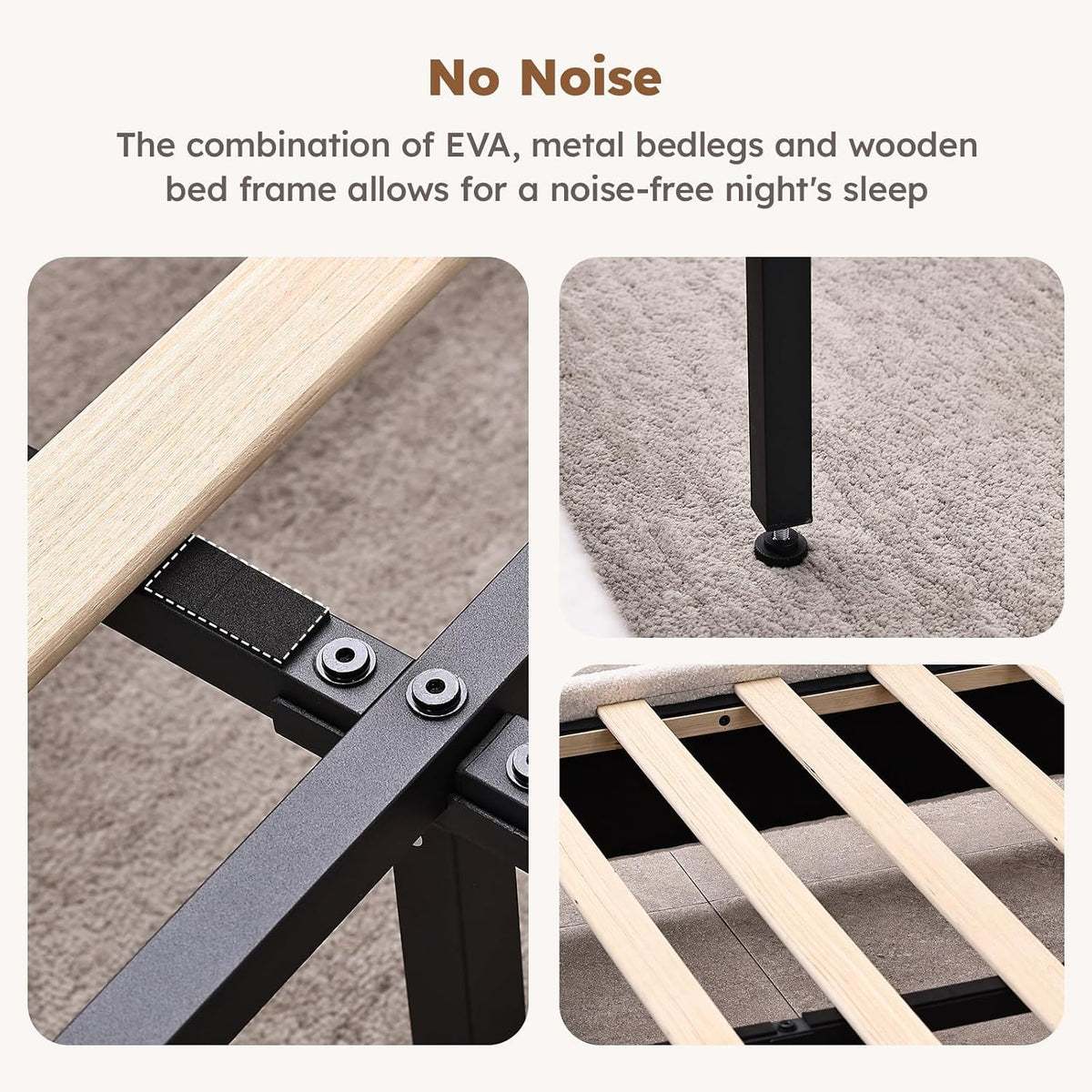 Cream Boucle Kids Twin Cloud Platform Bed Frame