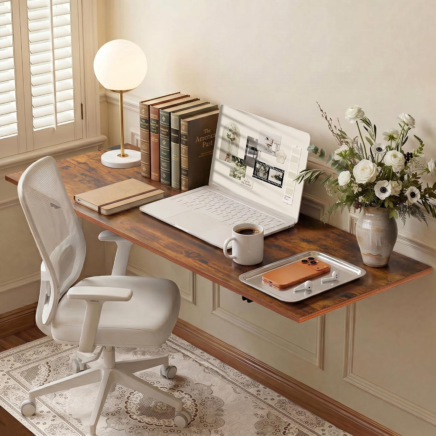 Rustic Brown Wall‑Mounted Folding Desk