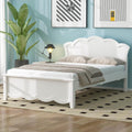 White Solid Pine Wood Platform Bed Frame